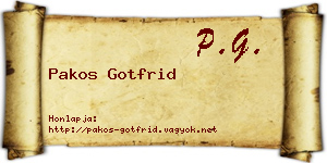 Pakos Gotfrid névjegykártya